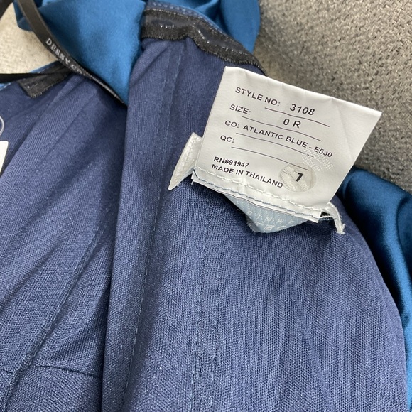 Dessy Collection Off-Shoulder Empire Waist Front Slit Maxi Teal Maxi Dress NWT 0 - Picture 10 of 11